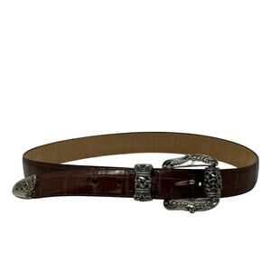 Brighton vintage brown silver buckle belt size Medium